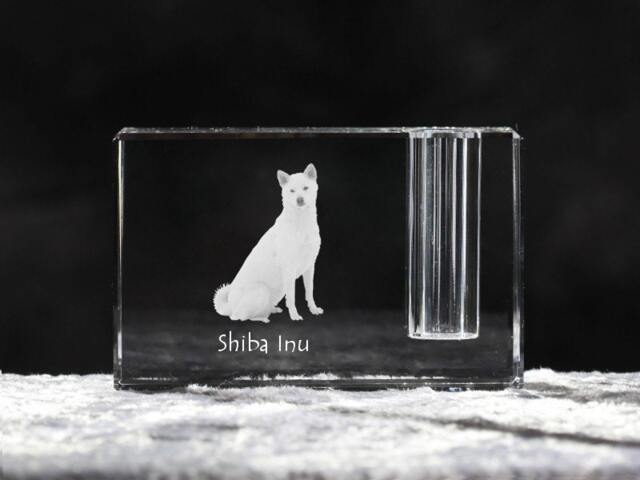 Shiba Inu, Crystal Pen Holder With Dog, Souvenir, Decoration, Limited Edition, Collection - image 1