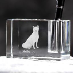 Shiba Inu, Crystal Pen Holder With Dog, Souvenir, Decoration, Limited Edition, Collection - thumbnail 2