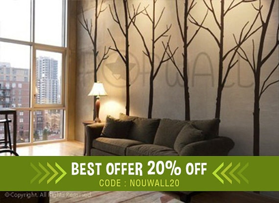 Wall Decal Winter Tree Decals Nature Living Room Office Wall Decal Stickers Art Home Decor - image 1