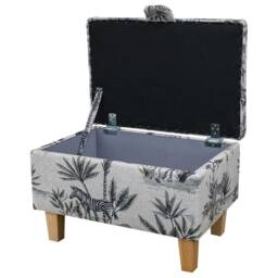 Handmade Safari Wildlife Storage Ottoman - Botanical Animal Fabric Bespoke British Made - thumbnail 2