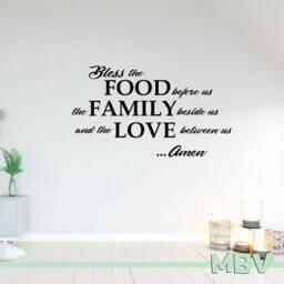 Bless The Food Before Us Wall Decal - Dining Room Art Kitchen Quote Decor Saying Family Vinyl Sticker Love Prayer Lettering - thumbnail 2