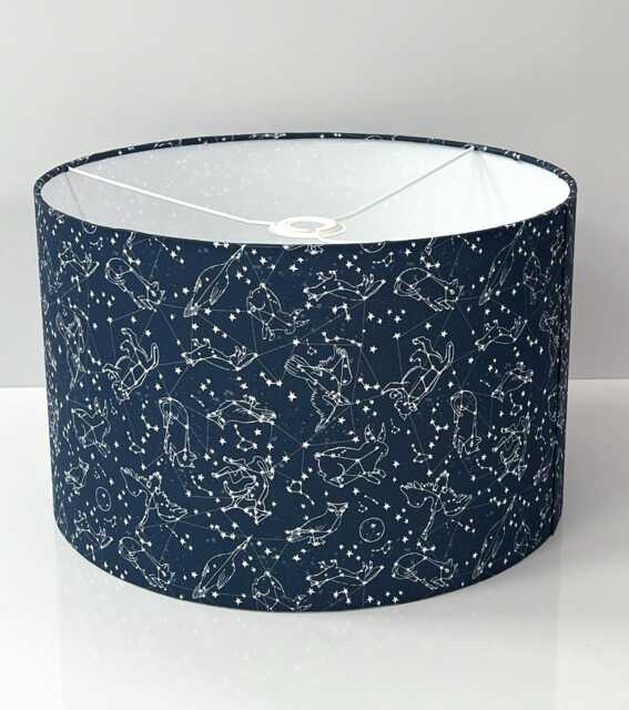 Kids Room Star Constellation Drum Lampshade Handmade Animal Print Pendant Light - image 1