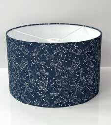 Kids Room Star Constellation Drum Lampshade Handmade Animal Print Pendant Light