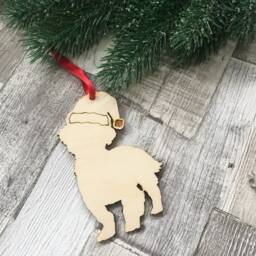 Personalized Shih Tzu Christmas Ornament, Laser Cut Wood Xmas Decor - thumbnail 2