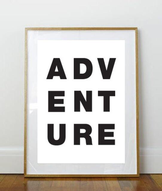 Adventure Print // Art Nursery Woodland Home Decor Kid's Room Black & White Simple