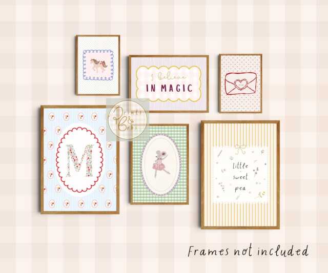 Set Of Bright Ecclectic Girls Unicorn Gallery Wall Prints For A Playroom, Bedroom Or Nursery - Unframed - image 1