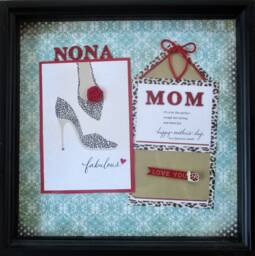 Mother's Day 2023, Mom Nona Gift, Mothers Shadowbox, Gift For Mom, Card Framed, , Leopard Print Cards - thumbnail 1