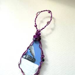 Winter Trains - Hand Painted Sea Glass Christmas Tree Decorations Set Of 5 Snowfall - thumbnail 2