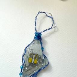 Winter Trains - Hand Painted Sea Glass Christmas Tree Decorations Set Of 5 Snowfall - thumbnail 3