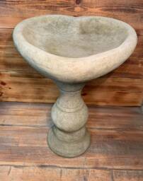 Stone Garden Love Heart Bird Bath Ornament Statue - thumbnail 1