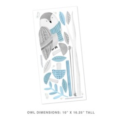 Watchful Owl - Fabric Wall Decal Woodland Blue Collection Mej - thumbnail 2
