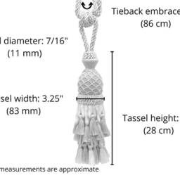 "D??copro Curtain Tassel Tieback, Length 11"" - 27.5cm, Spread 34" - thumbnail 3