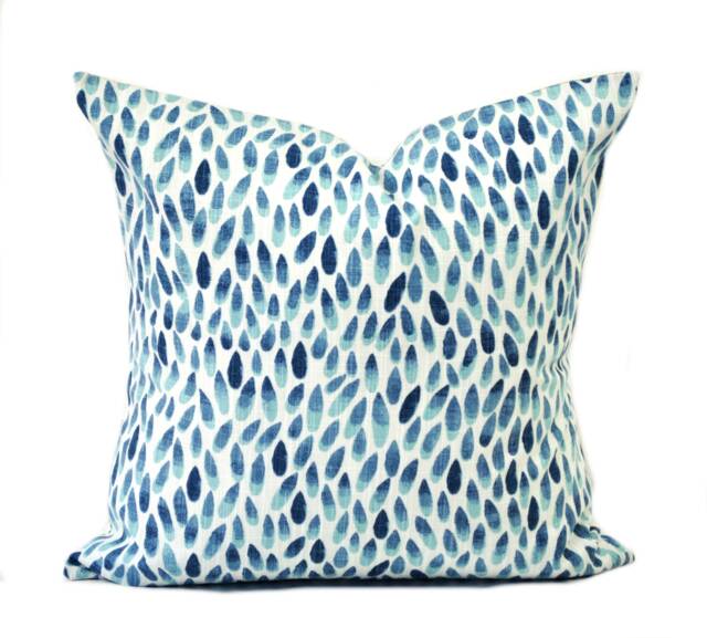 One Dot Pillow Cover, Cushion, Decorative Throw Aqua Blue Pillow, Blue Accent Checkered Case - image 1