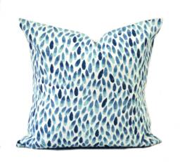 One Dot Pillow Cover, Cushion, Decorative Throw Aqua Blue Pillow, Blue Accent Checkered Case - thumbnail 1