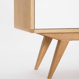 White Oak Veneer Sideboard - Mid-Century Modern Credenza With Drawers - thumbnail 3