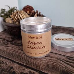 Belgian Chocolate Scented Candle 230G - Tin Candle Gift Personalised Chocolate Lover - thumbnail 2