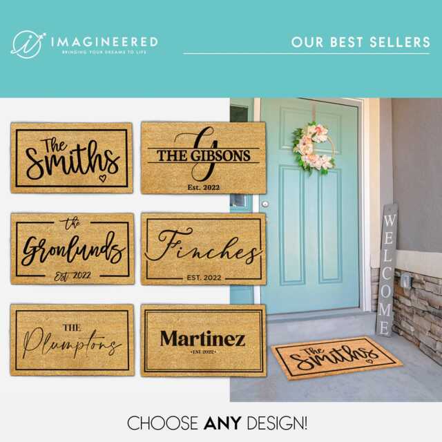 Housewarming Gift - Wedding Custom Door Mat Personalized Doormat Realtor Welcome Front Decor Gifts For Mom - image 1