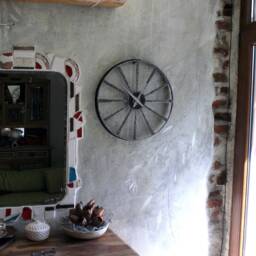 Round Wall Industrial Metal Clock, Inox On Wrought Black Iron, By The Steel Style Things - thumbnail 3