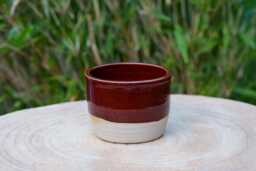 Brick Red Ceramic Pot. Stoneware Handmade Pottery Plant Vase. Plant Pot Cover For Green Plants