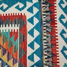 Multicolour Rug, Handmade Artisan Afghan Turkish Scandinavian Navajo Bohemian Flatweave Wool Kilim 154x100 cm - thumbnail 3