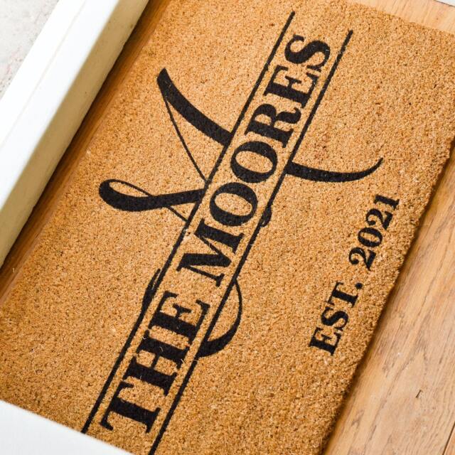 New Home Personalized Doormat Range - Family Name Custom Gift Housewarming Door Welcome Mat Wedding - image 1