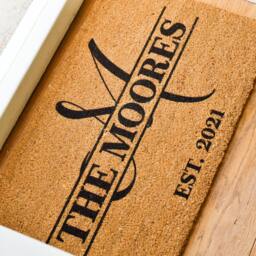 New Home Personalized Doormat Range - Family Name Custom Gift Housewarming Door Welcome Mat Wedding - thumbnail 1
