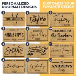 New Home Personalized Doormat Range - Family Name Custom Gift Housewarming Door Welcome Mat Wedding - thumbnail 2