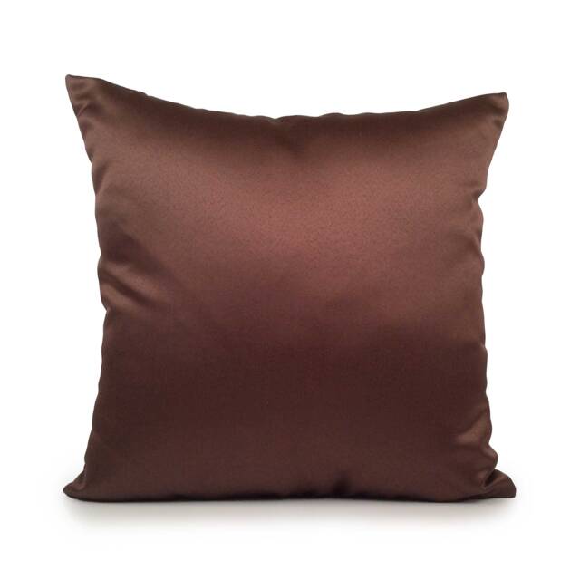 Chocolate Brown Pillow, Throw Pillow Cover, Decorative Cushion Covers, Accent Satin Blend, Shiny Sofa Decor - image 1