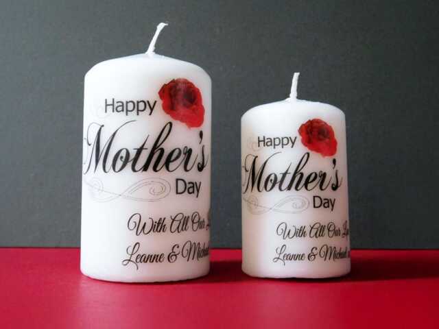 Personalised Rose Mother's Day Candle - Custom Mum Gift Grandma Nan Nanna Thank You Any Message P063 - image 1