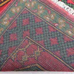 2'6x9'7 Ft Runner Rug Turkmen Handmade Plush Wool Rug, Afghan Oriental Red Green Terracotta Tribal Bukhara Hallway - thumbnail 4