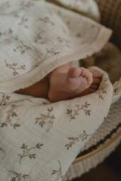 Baby Boho Blanket, Swaddle Fringe Muslin, Newborn Receiving Nursing Coverup - thumbnail 1