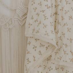 Baby Boho Blanket, Swaddle Fringe Muslin, Newborn Receiving Nursing Coverup - thumbnail 2