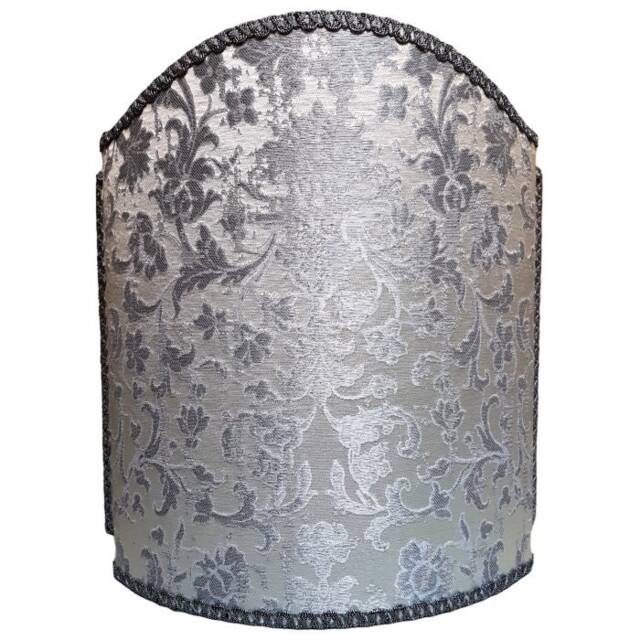 Venetian Lamp Shade Silver Silk Jacquard Fabric Rubelli Les Indes Galantes Pattern Lampshade - Handmade in Italy - image 1