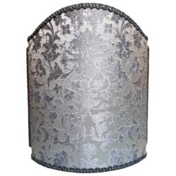 Venetian Lamp Shade Silver Silk Jacquard Fabric Rubelli Les Indes Galantes Pattern Lampshade - Handmade in Italy - thumbnail 1
