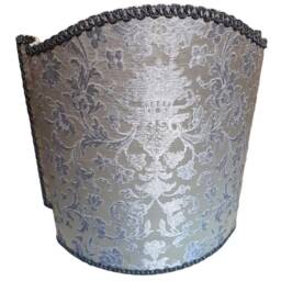 Venetian Lamp Shade Silver Silk Jacquard Fabric Rubelli Les Indes Galantes Pattern Lampshade - Handmade in Italy - thumbnail 3