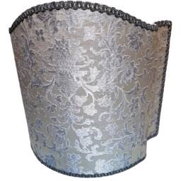 Venetian Lamp Shade Silver Silk Jacquard Fabric Rubelli Les Indes Galantes Pattern Lampshade - Handmade in Italy - thumbnail 4