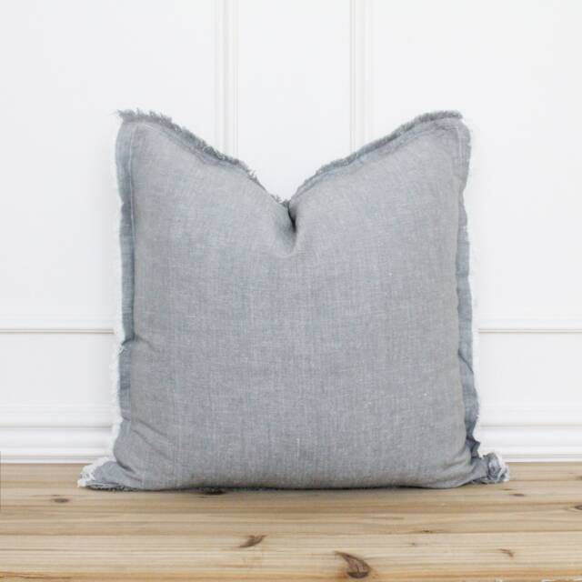 stone Gray Fringe Pillow Cover 20 X 26 Neutral Layering Decorative Throw - image 1