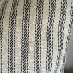 Black Ticking Stripe Pillow Black Throw Covers & Tan Ticking Stripe Pillow Striped 16 18 20x20 All Sizes Taupe Pillows - thumbnail 2