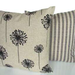 Black Ticking Stripe Pillow Black Throw Covers & Tan Ticking Stripe Pillow Striped 16 18 20x20 All Sizes Taupe Pillows - thumbnail 3
