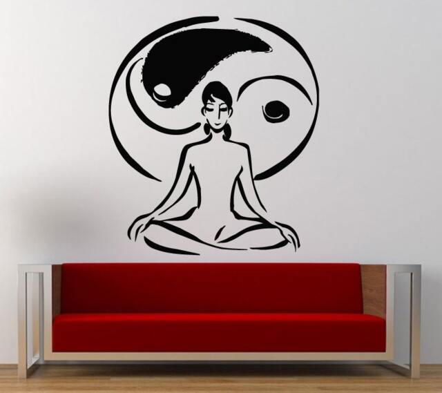 Yoga Lotus Meditation Yin Yang Logo Sign Symbol Wall Decal Sticker Vinyl Mural Leaving Bedroom Room Home Decor Free Shipping L358 - image 1