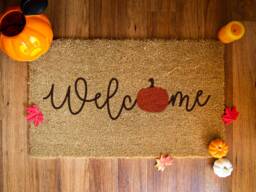 Fall Welcome Doormat - Pumpkin Decor Door Mat Rug Porch Decorations Seasonal Presents - thumbnail 1