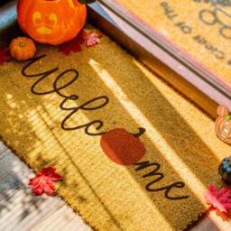 Fall Welcome Doormat - Pumpkin Decor Door Mat Rug Porch Decorations Seasonal Presents - thumbnail 3