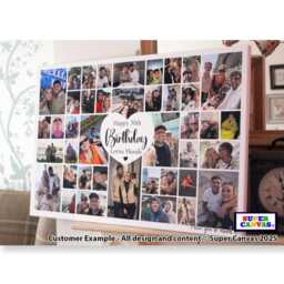 Happy Birthday Any Age Personalised Sister Mum Dad Brother Wife Husband Friend Party Photo Display Board Framed Canvas Print Gift - thumbnail 4