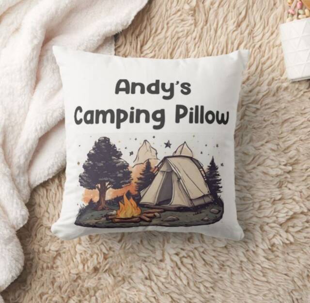 Personalised Camping Gift - For Camp Pillow Personal Family Gifts - image 1