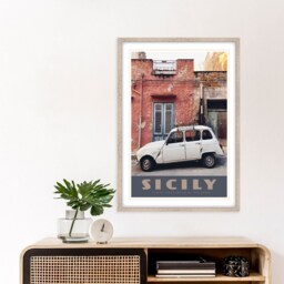 Sicily Italy Vintage Travel Poster, Retro Renault Print - thumbnail 2