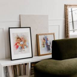Custom Print For Granny, Grandparent Watercolour Portrait, Personalised Photo Painting, Gift From Grandchildren, Grandfather Christmas - thumbnail 2