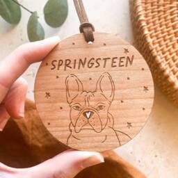 French Bulldog Christmas Bauble Personalised Wooden Pet Ornament - thumbnail 1