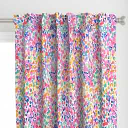 Rainbow Curtain Panel - Modern Colorful Pastel Abstract Watercolor Polka Dots Custom Lighthearted By Mjmstudio - thumbnail 1