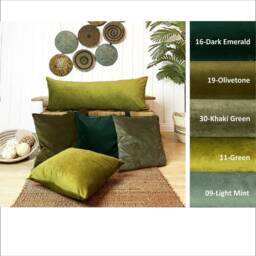 Extra Large Body Pillow Cover, Green Olive, Bronze, Cappuccino, Beige Color Velvet & Linen Fabric Pillowcase, - Only Cover 20x54, 14x36 - thumbnail 4