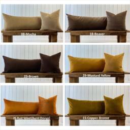 Extra Large Body Pillow Cover, Green Olive, Bronze, Cappuccino, Beige Color Velvet & Linen Fabric Pillowcase, - Only Cover 20x54, 14x36 - thumbnail 2